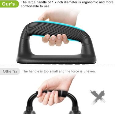 Ручки для віджимань Kipika, перекладина для віджимань з м&39якого пластику, протиковзка підкладка знизу, силове обладнання для тренування м&39язів, комплект з 2 шт. чорного кольору