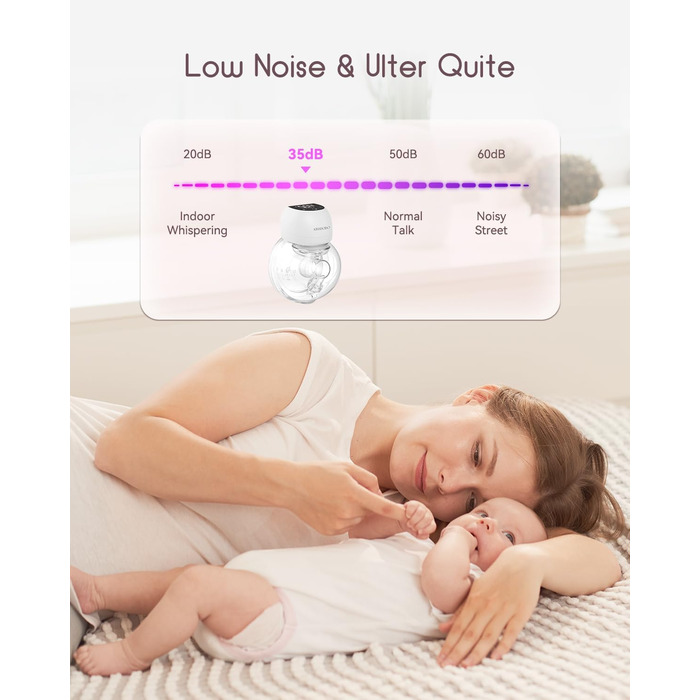 Революційний електричний молоковідсмоктувач 202G, портативний електричний молоковідсмоктувач KISSBOBO з 4 режимами, 12 рівнями, оп