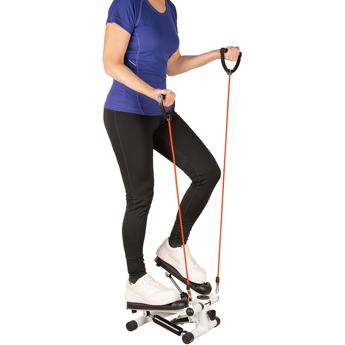 Фітнес-степер PEARL Sports Міні-степер з комп&39ютером, дисплеєм, стрічками опору, макс. 100 кг (фітнес-тренажер, домашній тренажер, що не залежить від погодних умов, мотузка)