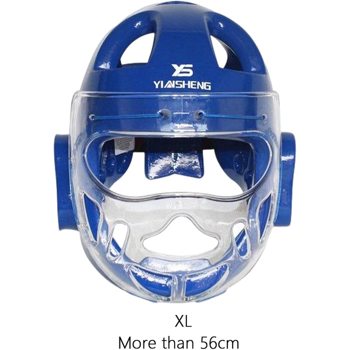 Шолом Rockible для карате для дорослих та дітей, ударостійкий, захисний щиток для обличчя з бойових мистецтв MMA для тренувань з тхеквондо, синій XL