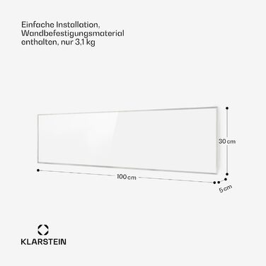 Інфрачервоний обігрівач Klarstein з термостатом, електричний обігрівач потужністю 300 Вт, інфрачервоний обігрівач Smart Home Picture для настінного монтажу, ІЧ з керуванням через додаток IoT/WiFi, плоский радіатор для вологих приміщень, настінний обігріва