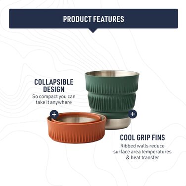 Складана кружка з нержавіючої сталі Sea to Summit Detour - Falt-Becher сірий Moonstruck Grey