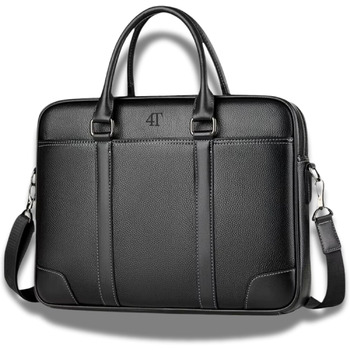 Преміальна сумка для ноутбука з екошкіри, унісекс через плече, портфель в елегантному дизайні, для ноутбуків 14/15,6/16 дюймів, ро