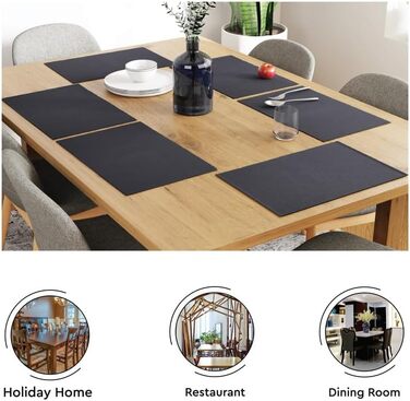 Ребристі бавовняні підстилки Encasa (набір з 6 шт. ) - однотонний сірий 48x33 см Понад 20 сучасних кольорів і тканих дизайнів. Тка