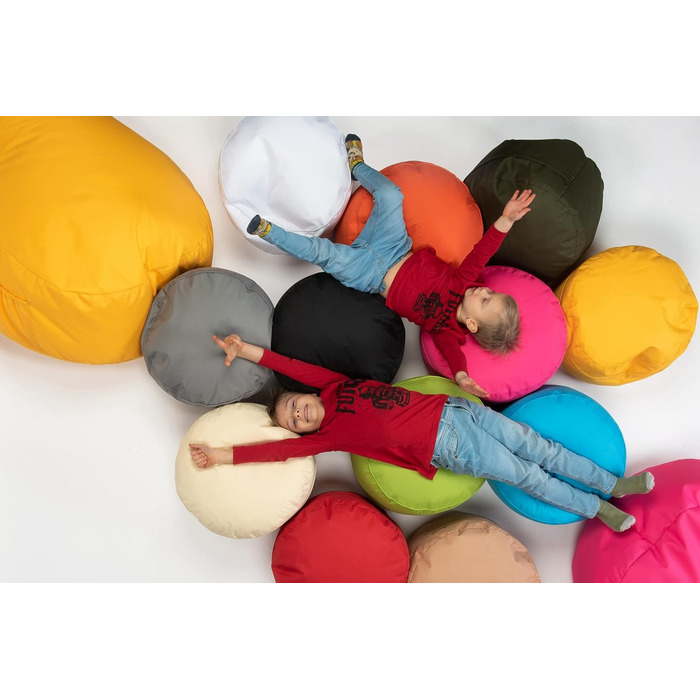 Крісло-мішок sunnypillow - Круглий табурет 25 x 45 см - Для використання в приміщенні та на вулиці - Круглий пуф зі знімним чохлом - Лавка, табурет, подушка для підлоги Крісло-мішок Puff - Зелений табурет 25 x 40 см Зелений