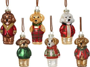 Скляна ялинкова прикраса фігурка собаки Kaemingk