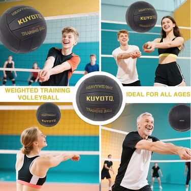 Волейбольний м&39яч KUYOTQ з обтяженням, розмір 5, тренувальний, 18-панельний, високоякісний, надзвичайно м&39який, стабільної форми, для використання в приміщенні та на вулиці (вільний)