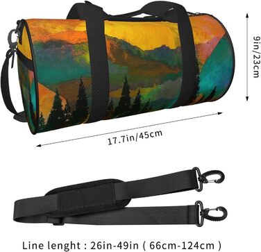 Спортивна сумка з мотивом дерев та сходу сонця, велика дорожня сумка для фітнесу, на вихідні та коротких подорожей для чоловіків та жінок