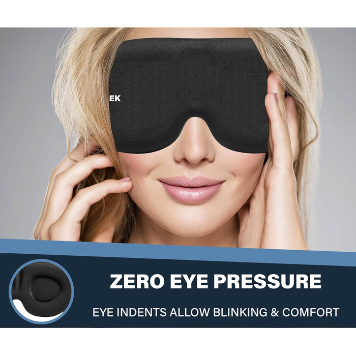 Маска для сну BASTIEK для чоловіків і жінок, 3D контурна чашка, блокує світло, нічна маска для сну увігнутої форми, зручна маска д