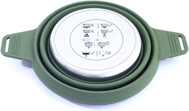 Набір із 2 складних силіконових мисок для приготування їжі, портативний, нержавіючий рюкзачний посуд для поїздок на природу, складний контейнер