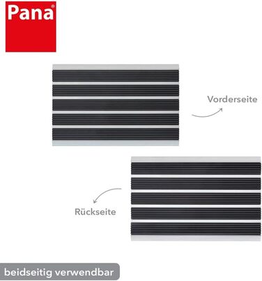 Алюмінієвий килимок для дверей PANA (39x60 см) Вуличний килимок для дверей Килимок для бруду Вуличний килимок для дверей зі вставками з голчастого фетру Килимок для підлоги Колір Чорний 39 x 60 см Чорний