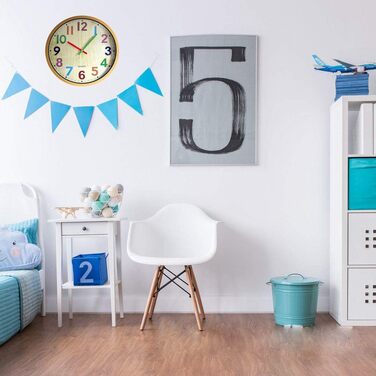 Настінний годинник Coslife 12-дюймовий безшумний барвистий настінний годинник Великий декоративний настінний годинник, що не цокає