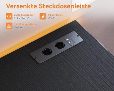 Письмовий стіл Coleshome, 130 x 48 x 75,7 см, метал / дерево / тканина, чорний