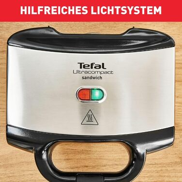 Ультракомпактна бутербродниця Tefal SM1552 для трикутних бутербродних тостів Листи з антипригарним покриттям легке очищення без горіння 700 Вт Сендвіч-гриль 26,5 х 12 х 26 см