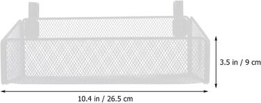 Настінна полиця Cabilock з металевої сітки білого кольору - міцний кошик для зберігання з підвісним пристроєм для ліжка, тумбочки та офісу, підвісна полиця для книг, косметики, пультів дистанційного керування (свердління не потрібне)