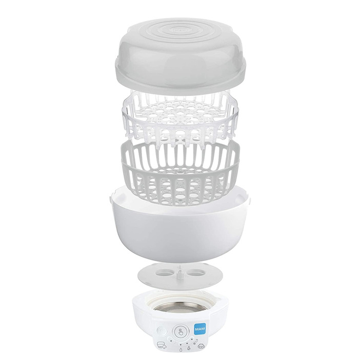 Стерилізатор MAM 6 в 1 та експрес-підігрівач дитячого харчування, підігрівач пляшечок, включаючи 1 пляшечку MAM Easy Start Anti-Co