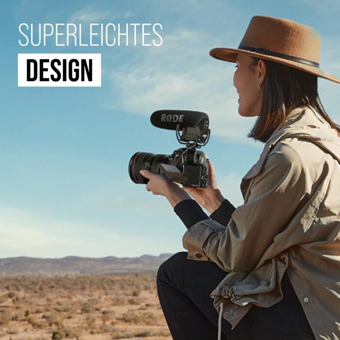 �DE VideoMic Pro Професійний спрямований мікрофон з фільтром високих частот і подушечкою для запису відео та створення контенту (ч