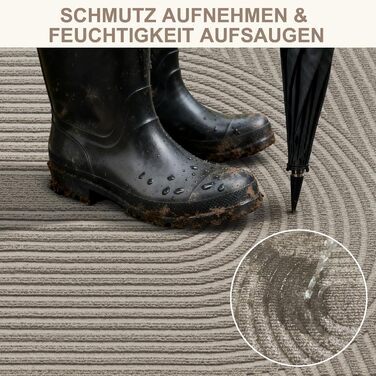 Килимок FEOMOS для приміщень/зовнішніх дверей 60x90 см, нековзний, брудозатримуючий килимок з абсорбуючою здатністю, миється та міцний, для вхідних дверей, коридору, балкону, кухні - бежевий 60 см x 90 см