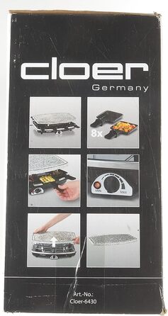 Раклетний гриль з натуральним каменем, 1200 Вт, 8 сковорідок з антипригарним покриттям з термоізольованими ручками, ціла плита, 6430