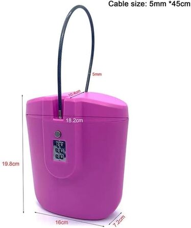 Портативний замок для відра, сейф Cipher, протиугінний, 3-значний кодовий замок, для використання на вулиці, пляжу, автомобіля, каравану, кемпінгу, спорту, подорожей, шопінгу (рожевий)