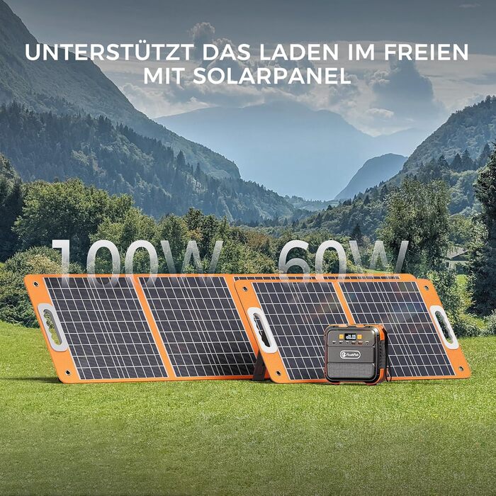 Портативна електростанція Flashfish 98 Втгод, сонячний генератор потужністю 120 Вт з акумулятором 230 В змінного/постійного струму/USB/світлодіодним живленням, мобільний генератор для подорожей, кемпінгу, відключення електроенергії вдома.