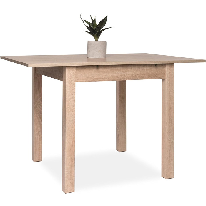 Обідній/кухонний стіл (4 розміри) з висувною дошкою, дуб сонома, 80-120 x 80 см