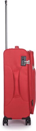 Валіза Stratic Light Soft Shell, на візках, ручна поклажа, замок TSA, 4 колеса, розширювана, червона