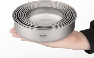 Титанова чаша DAZZLEEX Ta3709, титанова тарілка для кемпінгу та походів, 0,5 мм (750 мл)