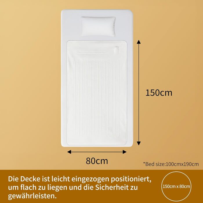 Електрична ковдра Sonive з автоматичним вимкненням, 150x80 см, ковдра з підігрівом та 3 режимами нагріву, можна прати в пральній машині, швидко нагрівається, біла