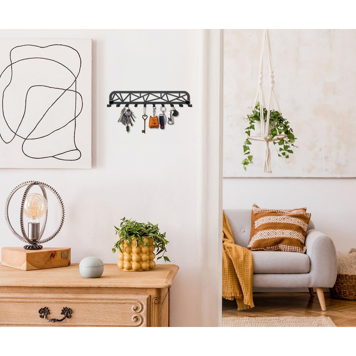 Ключниця сучасна, ключниця настінна, вішалка для ключів з 10 гачками, гачок для ключів, ключниця чорна, ключниця настінна, настінн