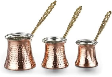 Турецький кавник Euro Tische мідний, високоякісний мідний горщик ручної роботи, горщик мокко Cezve для турецької арабської та грец