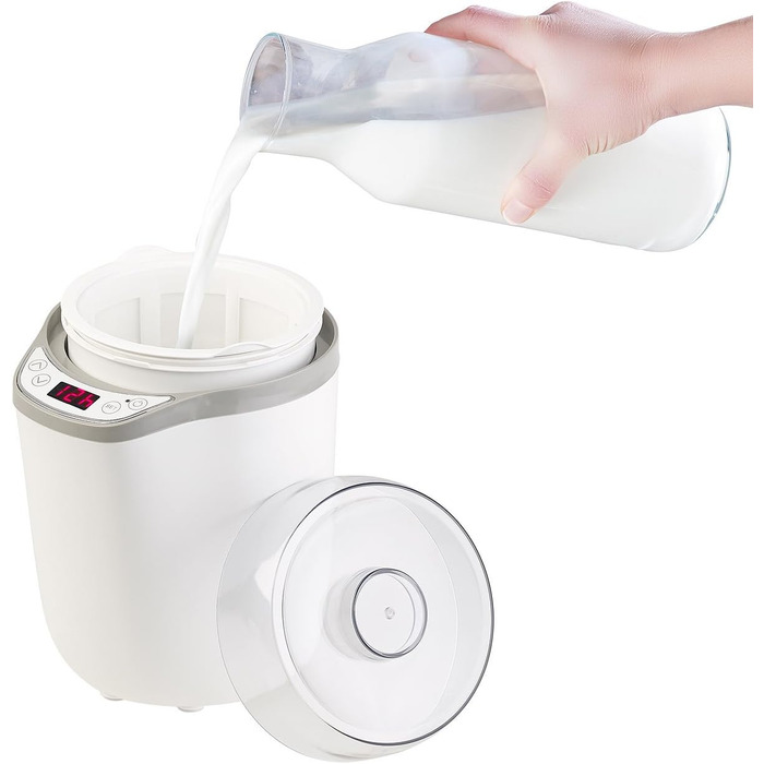 Йогуртниця Rosenstein & Shne Йогуртниця XL для грецького йогурту, натурального йогурту та багато іншого, 1,8 л (йогуртова машина, йогуртниця, йогуртниця)