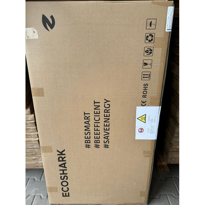 Інфрачервоний обігрівач ECOSHARK з термостатом 800 Вт Білий ЗБЕРЕЖІТЬ ВИТРАТИ НА ЕНЕРГІЮ - вкл. пульт дистанційного керування - Електричний обігрівач, сумісний з системою Розумний дім, для площі 13-20 м - Окремостоячий/Настінний (сертифікований TV) 800 Вт