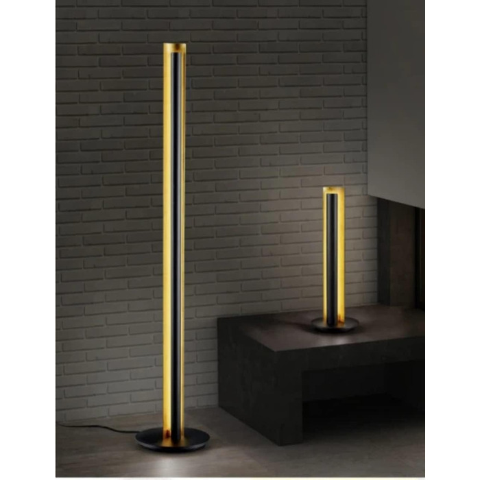 Стійка LED-лампа Trio Texel 474410179, 15 Вт, з димером, чорний/золотий, 25 x 25 x 142.5 см