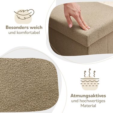 Велика лавка для зберігання Laleni - Лавка-скриня для зберігання 76x38 см - Сидіння для зберігання - Зручний стілець для зберігання - Коробки для зберігання в дитячій кімнаті - Лавка для зберігання - Коробка для зберігання кольору тауп 76 x 38 x 38 см