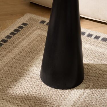 Круглий журнальний столик, чорний дерев&39яний журнальний столик, невеликий круглий журнальний столик для вітальні, вузький круглий журнальний столик як тумба біля ліжка або столик до дивана, сучасні фермерські меблі грибоподібної форми, Ø3450 см