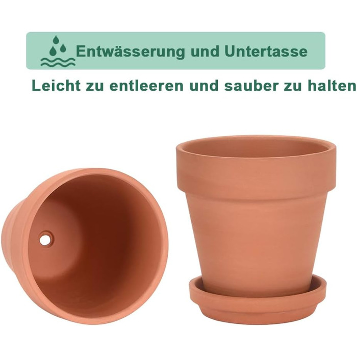 Теракотові горщики vensovo з блюдцями, 7,6 см, глиняний горщик, керамічний горщик, кактус, квіткові горщики, горщик для сукулентів, дренажний отвір, ідеально підходить для рослин, виробів, весільних подарунків, 12 шт. , коричневий 1