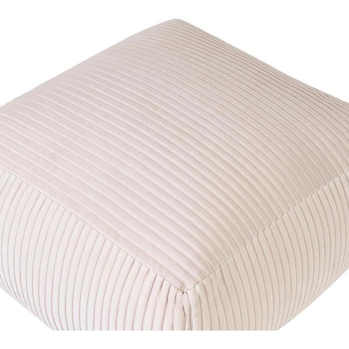 Пуф для сидіння, Табурет, Вельвет, Бежевий, 50 x 50 см, Квадратний, Сучасний, Скандинавський, Mukki