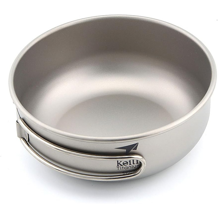 Титанова миска Keith, 300 мл 600 мл, надлегка, кемпінговий посуд, миски для пікніка, портативна, складна ручка (Ti5324-400 мл)