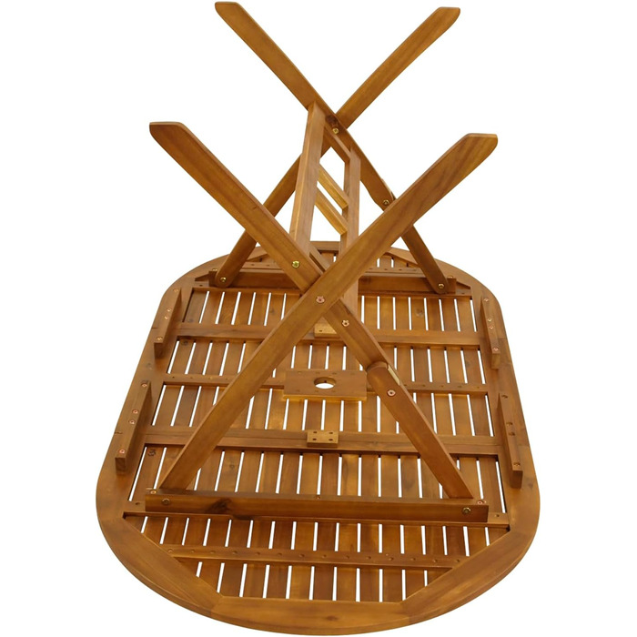 Садовий стіл DEGAMO, розкладний стіл, сільський стиль, 85x160 см, акація, коричневий олійний, сертифікований FSC, складаний, для вулиці