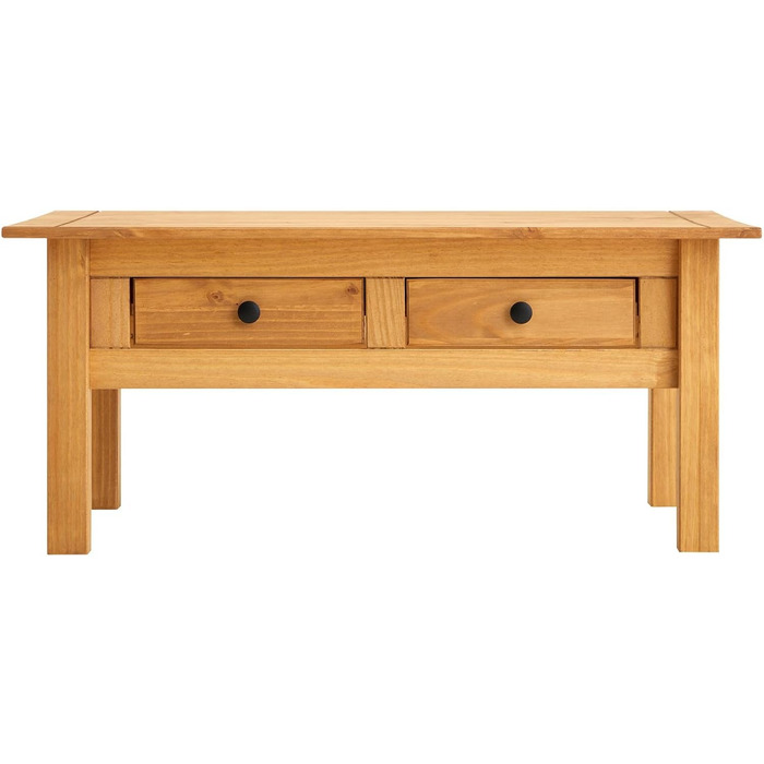 Журнальний столик IDIMEX Cancun з двома шухлядами стіл для вітальні, масив сосни, морений/вощений