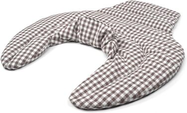 Подушка для шиї та шийного відділу хребта - шия плечі спина - коричнево-біла - подушка з органічної спельти - подушка для шиї з підігрівом - подушка з органічного зерна спельти для шиї та плечей