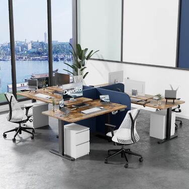 Електричний регульований по висоті стіл, з підставкою для монітора, комп'ютерний стіл, з 2 функціями зберігання по висоті, для спа