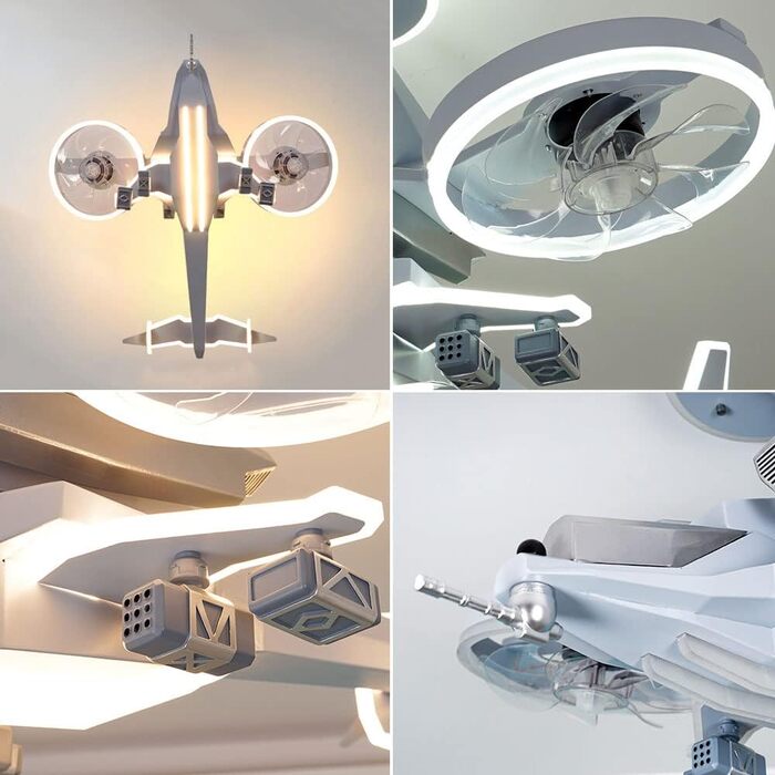 Вт світлодіодний стельовий світильник з регулюванням яскравості, стельовий вентилятор зі світлодіодним підсвічуванням, регульовано