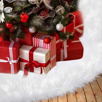 Спідниця для ялинки, ковдра для ялинки, кругла форма сніжинки, білий плюшевий килимок-підставка для ялинки для різдвяних святкових прикрас, спідниця для ялинки, різдвяні прикраси, білий, 78 см