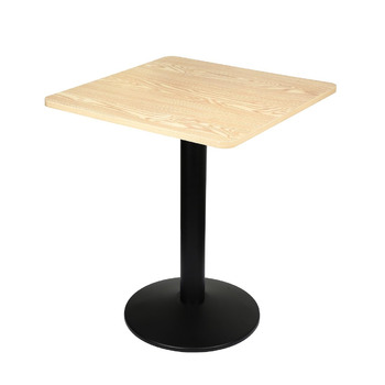 Обідній стіл OHMG, квадратний, на одній ніжці, європейський стиль, підходить для 4 осіб, виготовлений з заліза та дерев&39яних дощок, кухонний стіл, обідній стіл, стіл для вітальні, стоячий стіл 60*60*75 см (прямокутник-60*60*75 см-D)