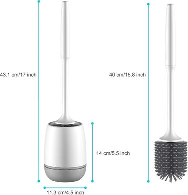 Щітка для туалету силіконова, EWEIMA щітка для туалету силіконова з набором швидкосохнучих тримачів, щітка для туалету настінна та