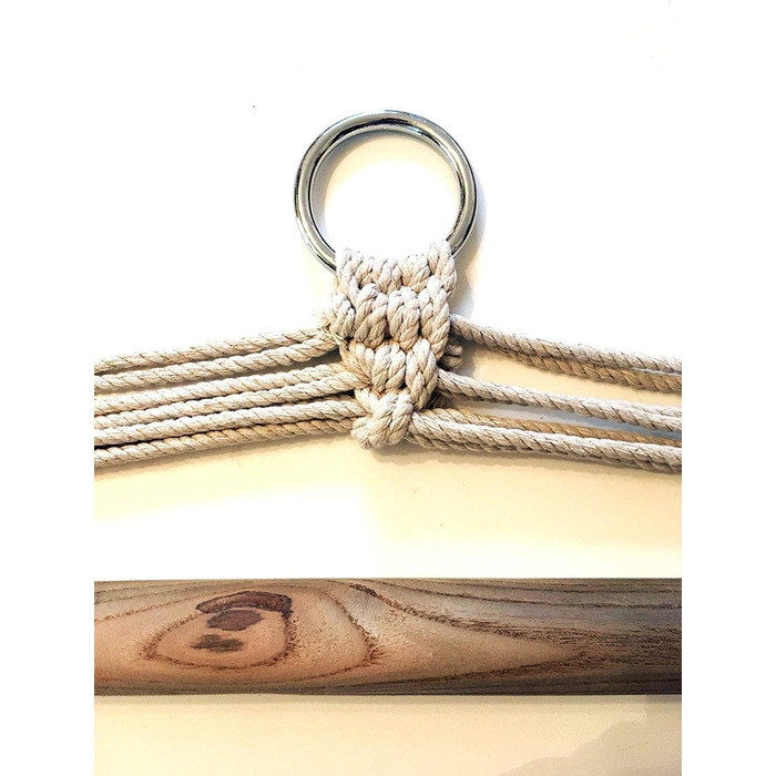 Підвісне крісло Habeig бежеве, підвісна гойдалка - вантажопідйомність до 140 кг