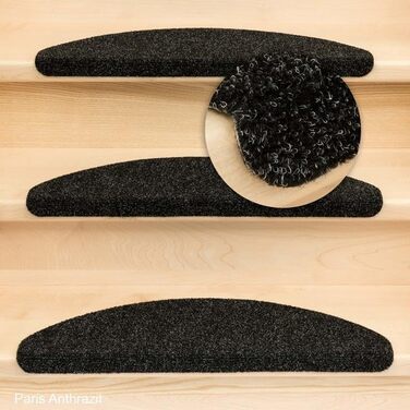 Килимки для сходів Kettelservice-Metzker Ramon MW Half Round в різних варіантах набору 65x23,5 см Антрацит 15 шт. 15 шт. Антрацит