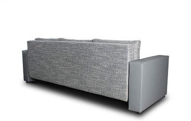 Диван-ліжко Bird - диван зі сном та відділенням для зберігання речей, розкладний диван, розкладний диван з хромованими ніжками, кушетка, комплект диванів, комплект диванів (Білий Сірий (Dolaro 511 Berlin 01))